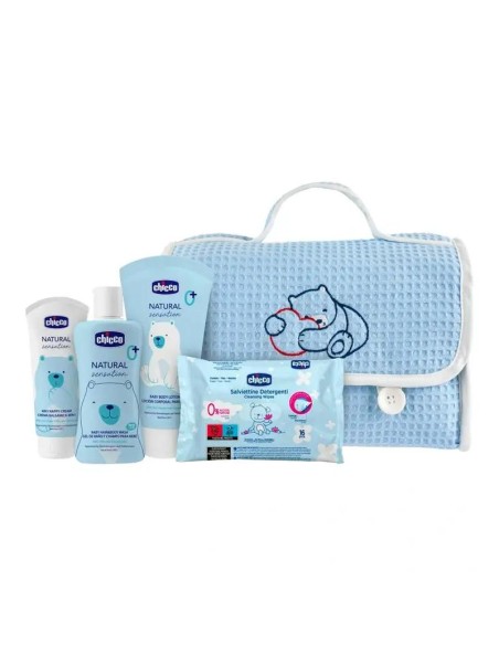 Chicco Set Regalo Ns Bolsa Piqué Azul, 1 unidad