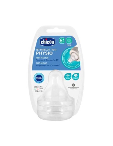 Chicco Tetina Physio Flujo Papilla 6M+ 2 unidades
