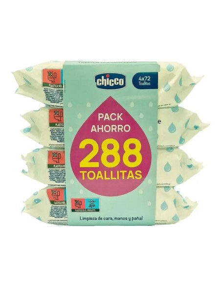 Chicco Tetrapack Toallitas Perfumadas Sin, 72 unidades
