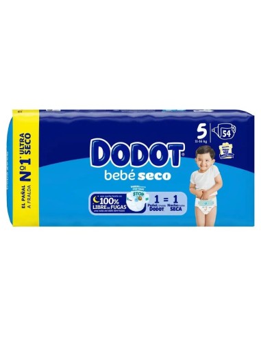 Dodot Bebé Seco Pañal Talla 5 (11-16 Kg) , 54 unidades