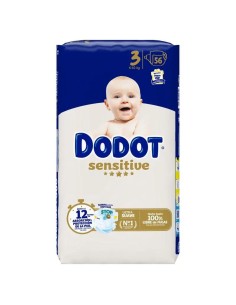 Dodot Sensitive Pañal Talla 3 (6-10 Kg), 56 Unidades
