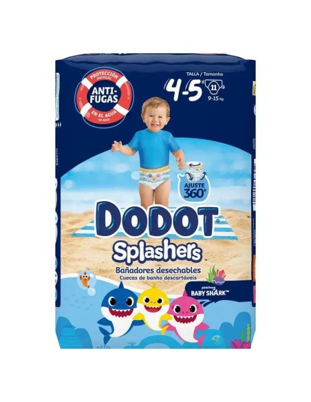 Dodot Splashers Pañales de Agua Talla 4-5, 11 Unidades