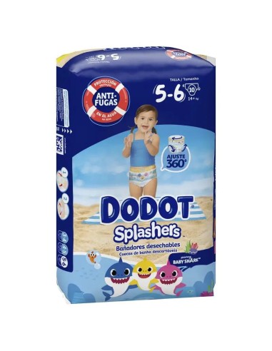 Dodot Splashers Pañales de Agua Talla 5-6, 10 Unidades