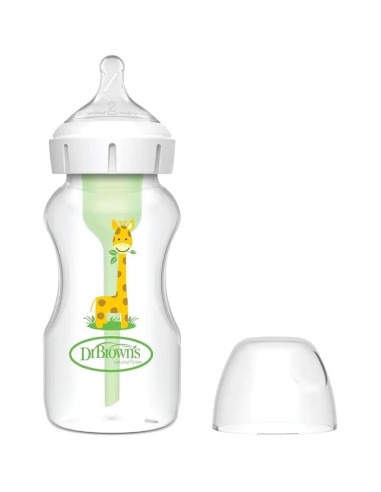 Dr. Brown's Biberón Boca Ancha Jirafa PP Options + Tetina Nº2, 270 ml