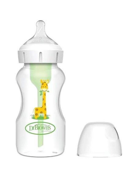 Dr. Brown's Biberón Boca Ancha Jirafa PP Options + Tetina Nº2, 270 ml