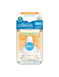 Dr. Brown's Tetina Options+ Nivel 2 Boca Ancha, 2 unidades 2