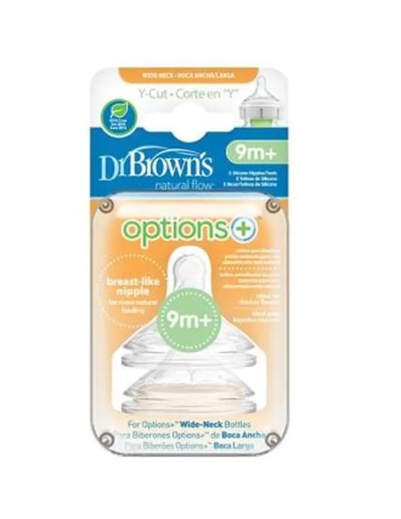 Dr. Brown´S Tetina Options B/Ancha Sili Redon Cere Ny +9M 2Un