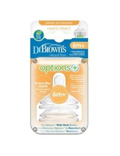 Dr. Brown´S Tetina Options B/Ancha Sili Redon N3 +6M 2Un