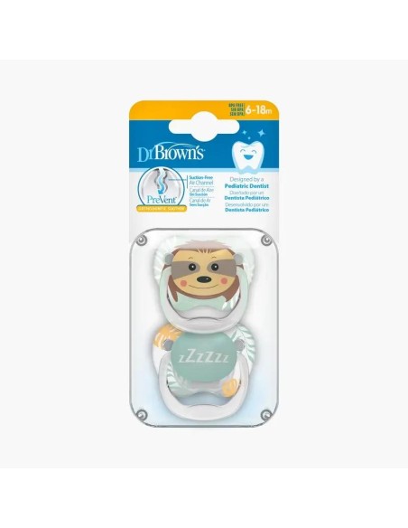 Dr.Brown'S Chupete Prevent Classic Animal Faces T2 6-18 Meses - Niña