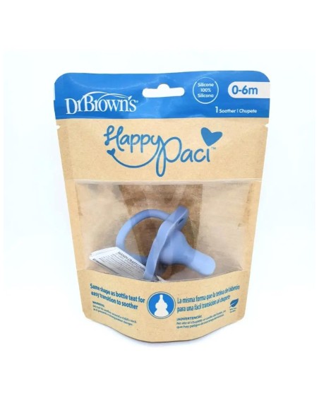 Dr.Brown's Chupete Silicona 1 Sola Pieza 0 Meses Azul Happypaci, 1 unidad