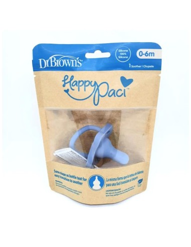 Dr.Brown's Chupete Silicona 1 Sola Pieza 0 Meses Azul Happypaci, 1 unidad