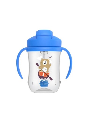 Dr.Brown'S Mi Primer Vaso Con Pajita Azul Oso, 270 ml