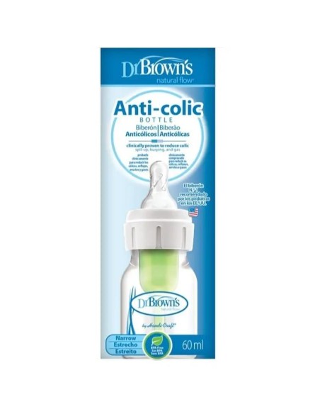 Dr.Brown´s Biberón Anticólico Options+ Boca Estrecha, 60 ml