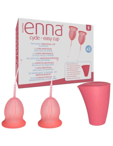 Enna Cycle Easy Copa Menstrual Talla S, 2 Copas + Caja Esteriliz