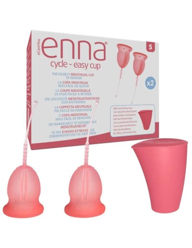 Enna Cycle Easy Copa Menstrual Talla S, 2 Copas + Caja Esteriliz