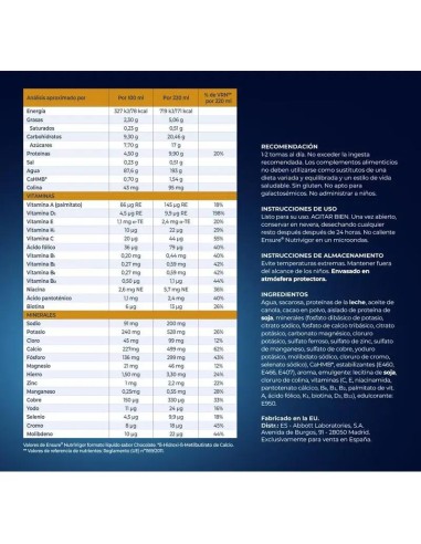 Ensure Nutrivigor Batido de Chocolate, 4x220 ml