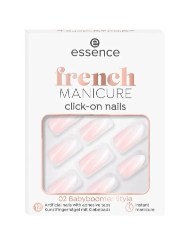 Essence Uñas Artificiales Click-On French Manicure 02, 12 unidades