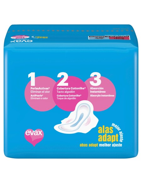 Evax Cottonlike Compresas Normal Día Con Alas , 19 unidades