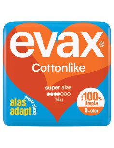 Evax Cottonlike Compresas Super Con Alas, 14 unidades 2