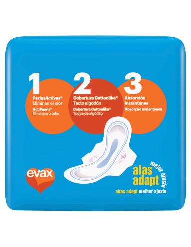 Evax Cottonlike Compresas Super Con Alas, 14 unidades