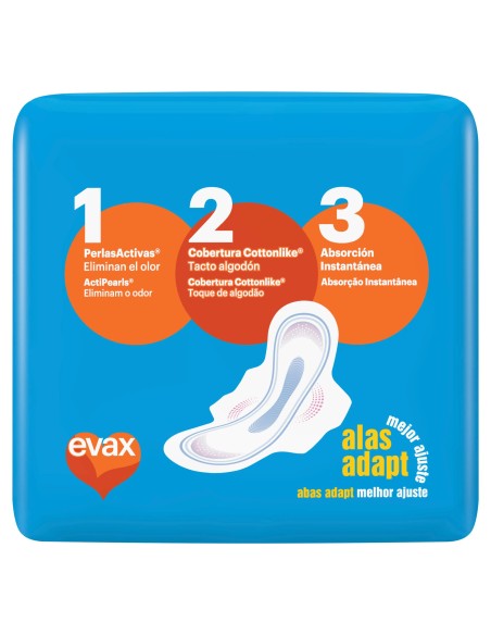 Evax Cottonlike Compresas Super Con Alas, 14 unidades