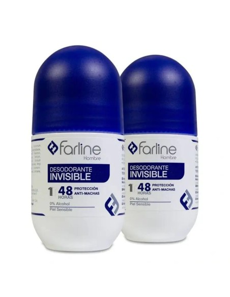 Farline Hombre Desodorante Invisible Roll - On, Pach 2 X 50 Ml