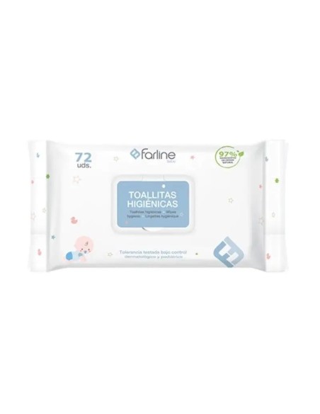 Farline Toallitas Higiénicas Bebé, 72 unidades