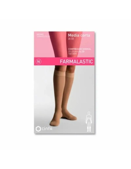 Farmalastic Media Corta Compresión Normal Negro, Talla Pequeña, Unidad