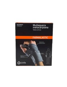 Farmalastic Muñequera Metacarpiana Neopreno Gris, Talla Unica
