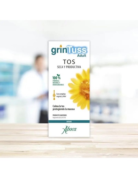 Aboca Grintuss Adult Jarabe Alivio De La Tos Seca Y Tos Productiva, Hidratación Y Eliminación Del Moco, 180 g