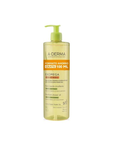 A-Derma Exomega Control Aceite De Ducha Emoliente Anti-Irritación 750 Ml