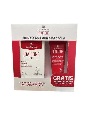 IRALTONE Pack Aga 60 cápsulas + Champú 75 ml