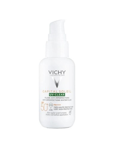 Vichy Capital Soleil Uv Clear SPF50+ Fluido Antiimperfecciones, 40 ml